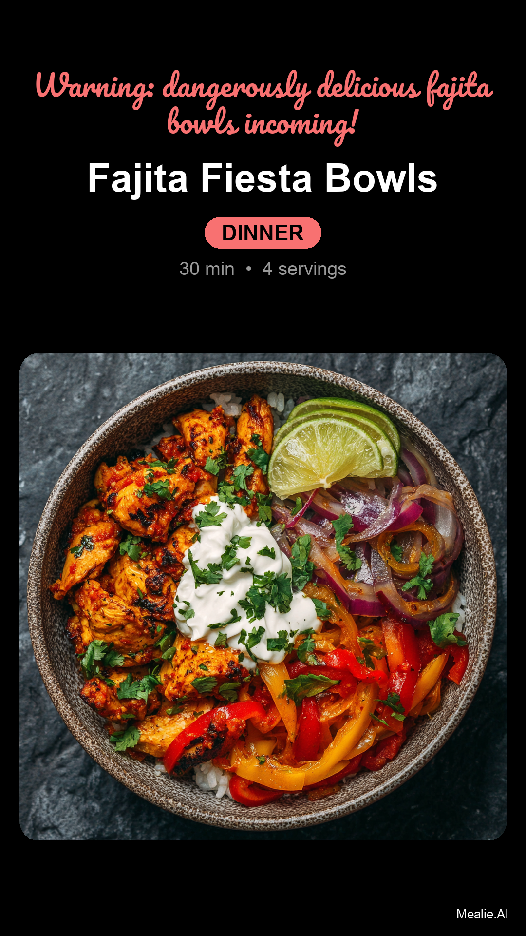 Chicken Fajita Sheet-Pan Bowls