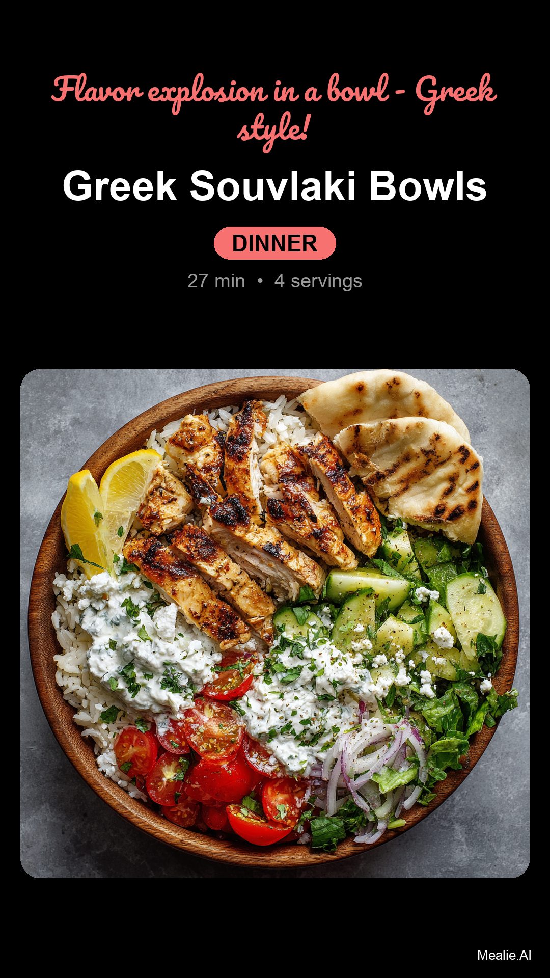 Greek Chicken Souvlaki Bowls (Quick Marinade)