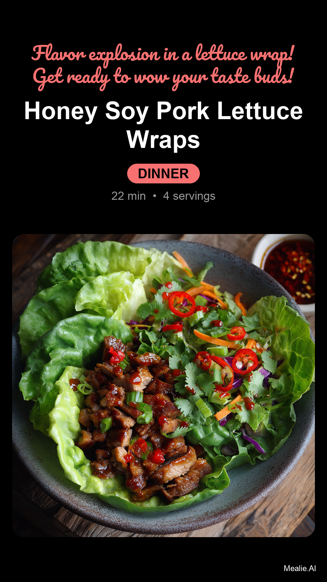 Honey Soy Ground Pork Lettuce Bowls